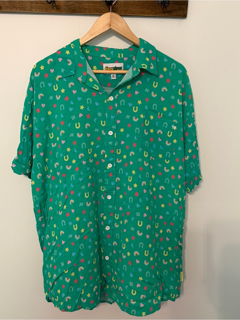 Tipsy Elves St. Patrick’s Day Button Up Shirt – Men’s XL